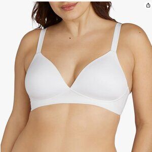 Bali Womens Comfort Revolution Soft Touch Perfect T Shirt Wireless Bra White XL